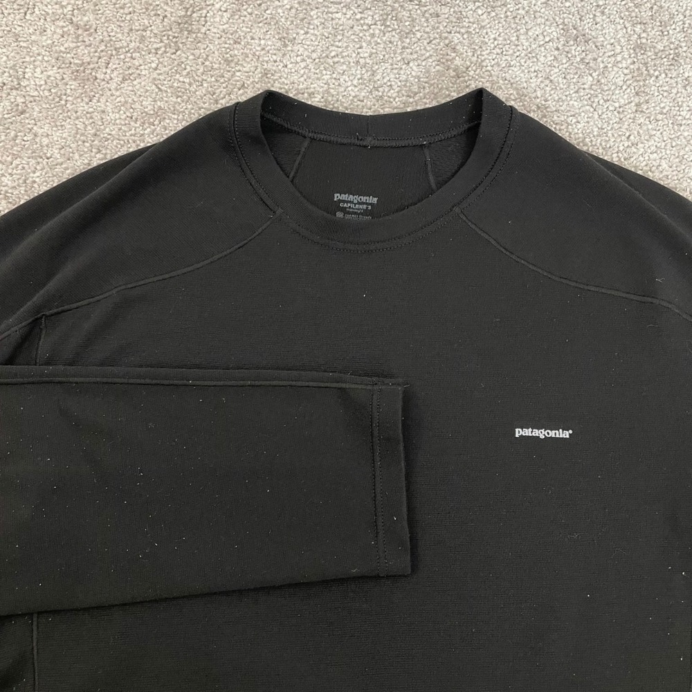 Patagonia Capilene Base Layer Mens Small 3 Midweight Black Polartec